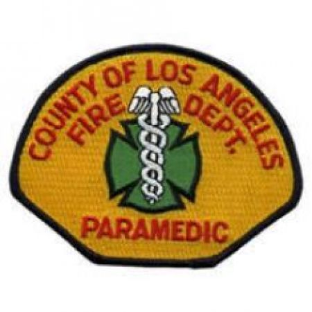 COUNTY of LOS ANGELES FIRE DEPT PARAMEDIC Shoulder Patch -  GOLD